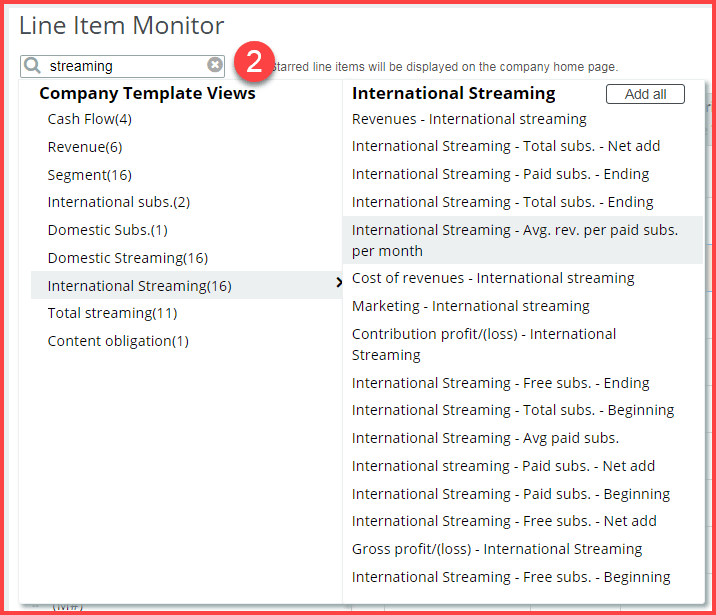 Activity Customize Rows and Periods Using Visible Alpha Add