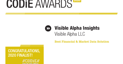 Visible Alpha Named Siia Codie Award Finalist For Best Financial & Market Data Solution